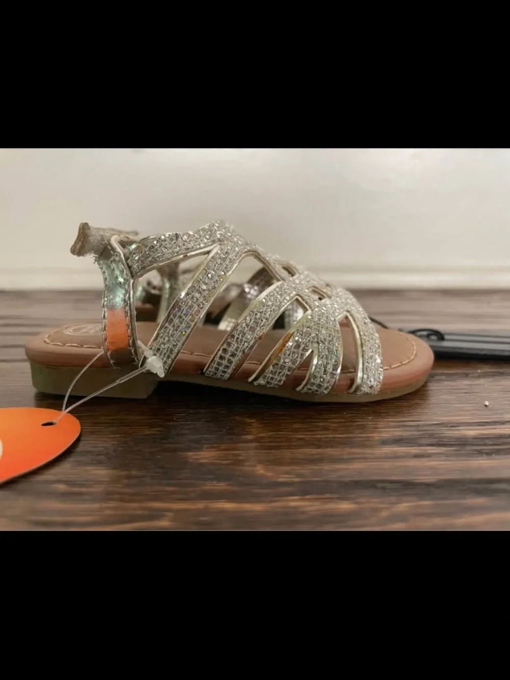 Silver Glitter Strappy Girls' Sandals